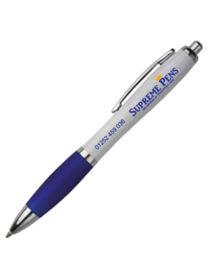 Plastic Pen Image White Retractable Penswith ink colour Blue